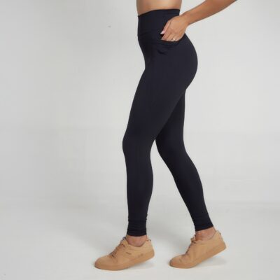 Calça Feminina Academia Legging bolso lateral preta