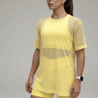 T-shirt Regata Feminina Tela Versátil tule bold yellow