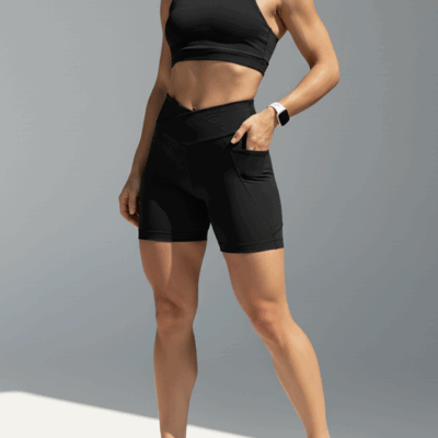 Top aura Fitness Academia Treino Esportivo bolso costas preto